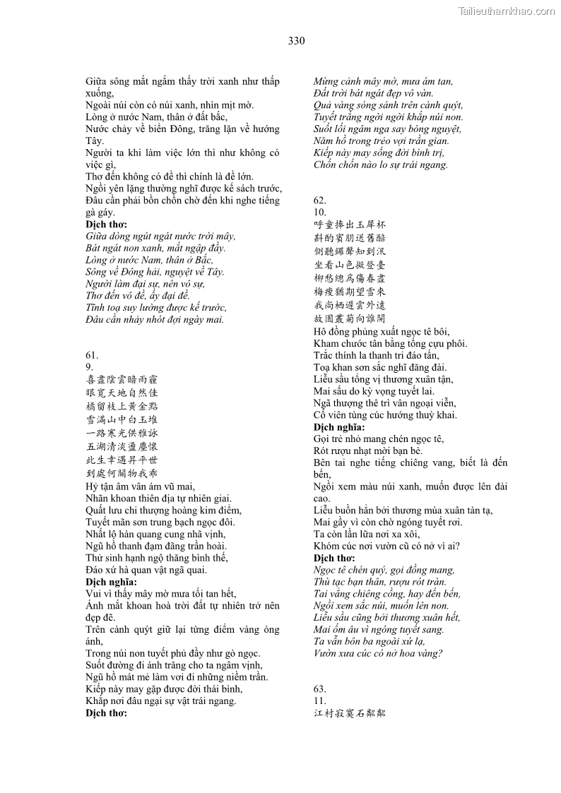 Luận án tiến sĩ ngữ văn Gia Định tam gia thi trong tiến trình văn học Hán Nôm Nam bộ - 28 Trang 330