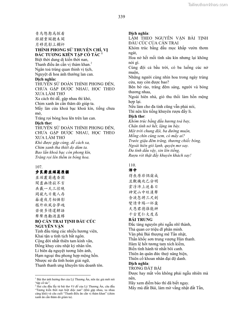 Luận án tiến sĩ ngữ văn Gia Định tam gia thi trong tiến trình văn học Hán Nôm Nam bộ - 29 Trang 339