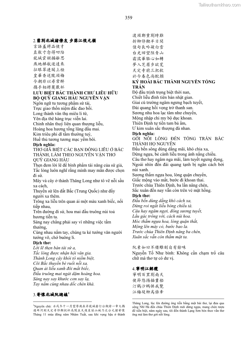 Luận án tiến sĩ ngữ văn Gia Định tam gia thi trong tiến trình văn học Hán Nôm Nam bộ - 30 Trang 359