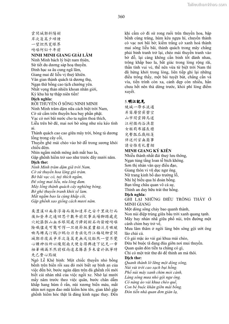 Luận án tiến sĩ ngữ văn Gia Định tam gia thi trong tiến trình văn học Hán Nôm Nam bộ - 30 Trang 360