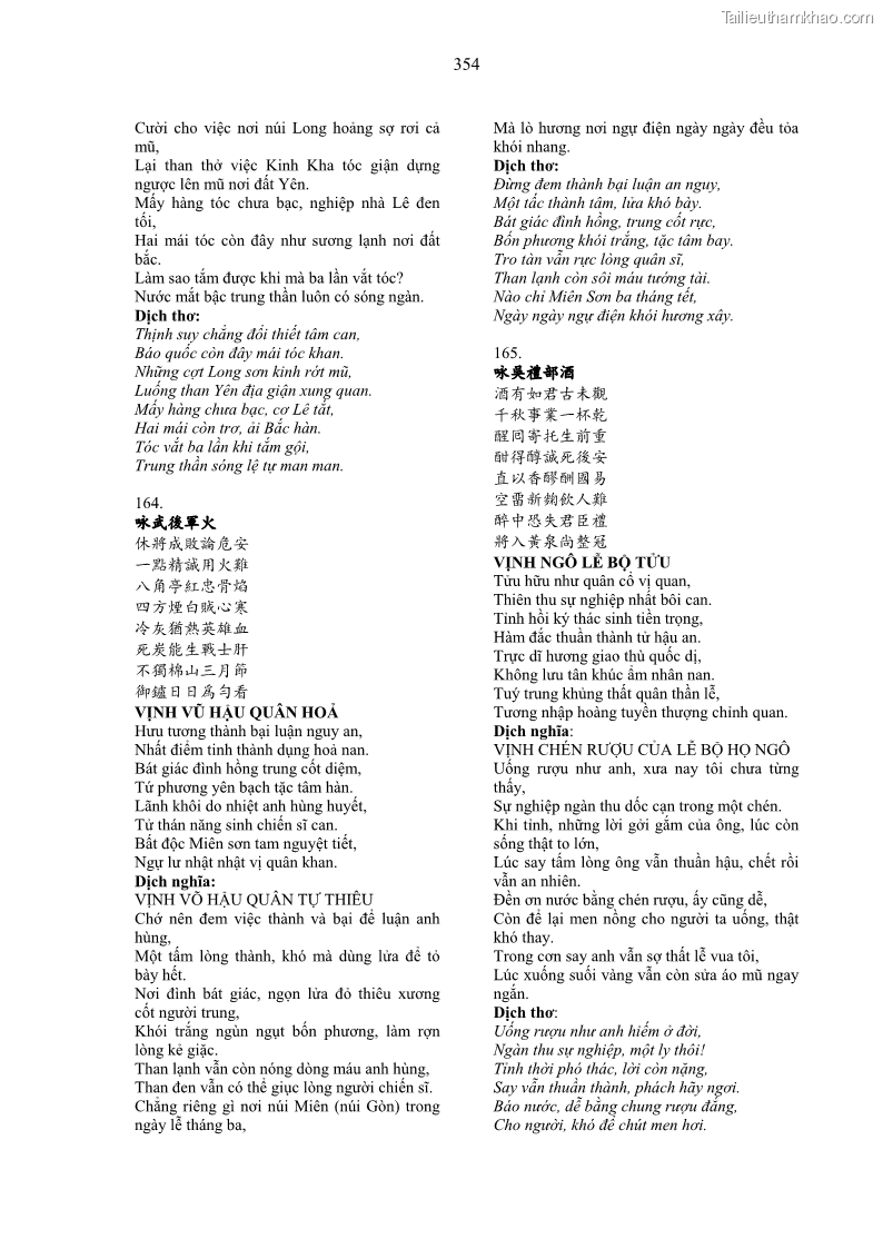 Luận án tiến sĩ ngữ văn Gia Định tam gia thi trong tiến trình văn học Hán Nôm Nam bộ - 30 Trang 354