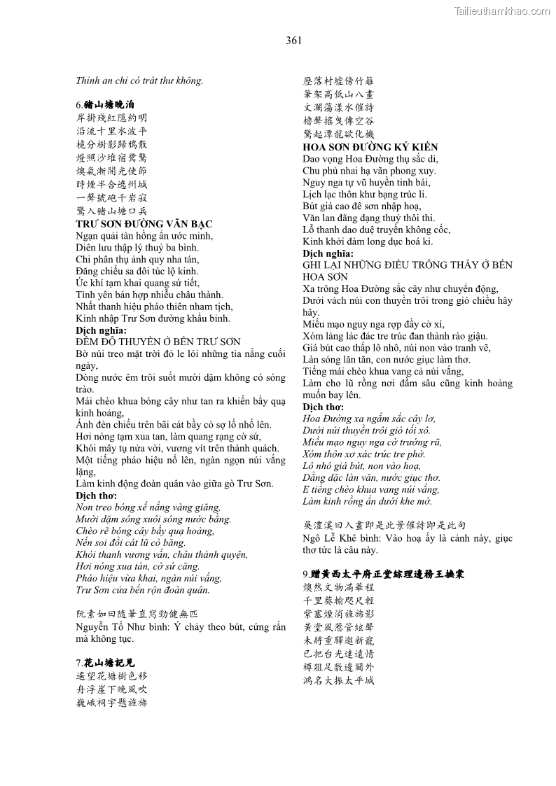 Luận án tiến sĩ ngữ văn Gia Định tam gia thi trong tiến trình văn học Hán Nôm Nam bộ - 31 Trang 361