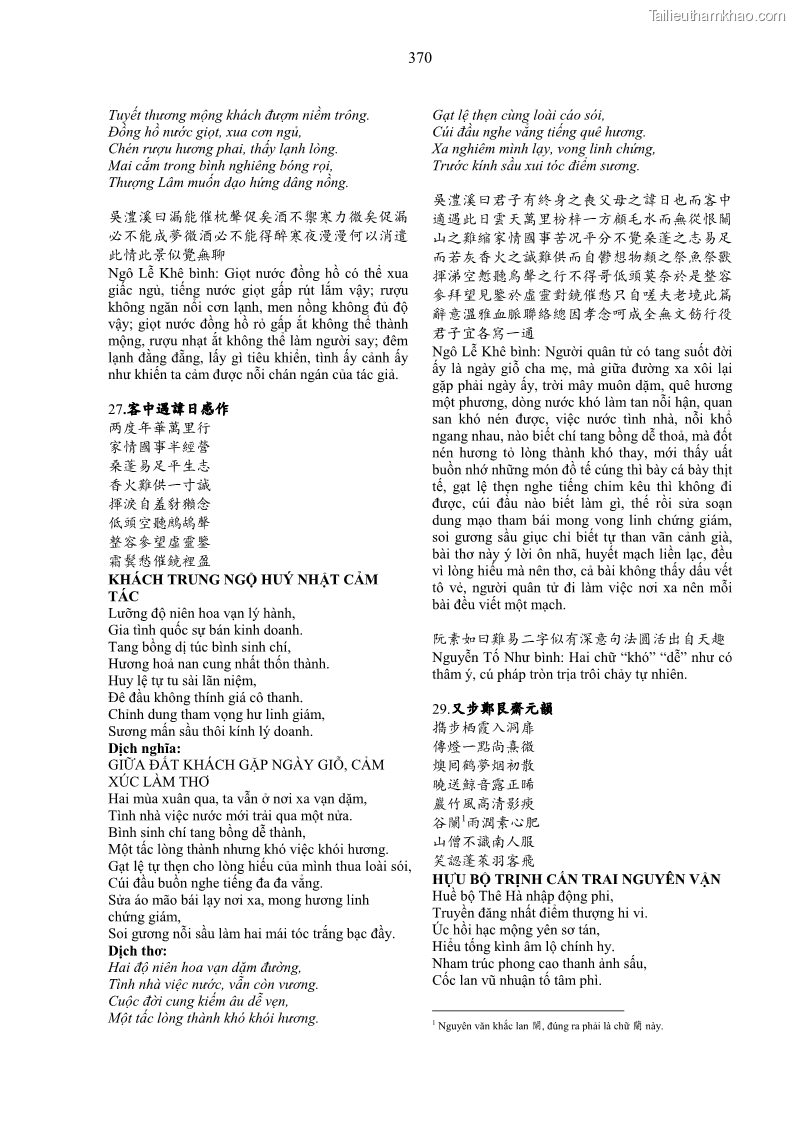 Luận án tiến sĩ ngữ văn Gia Định tam gia thi trong tiến trình văn học Hán Nôm Nam bộ - 31 Trang 370