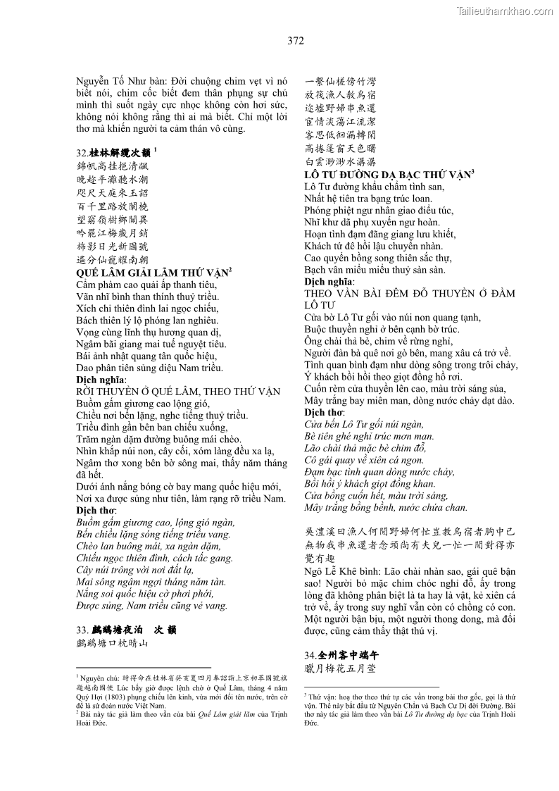 Luận án tiến sĩ ngữ văn Gia Định tam gia thi trong tiến trình văn học Hán Nôm Nam bộ - 31 Trang 372
