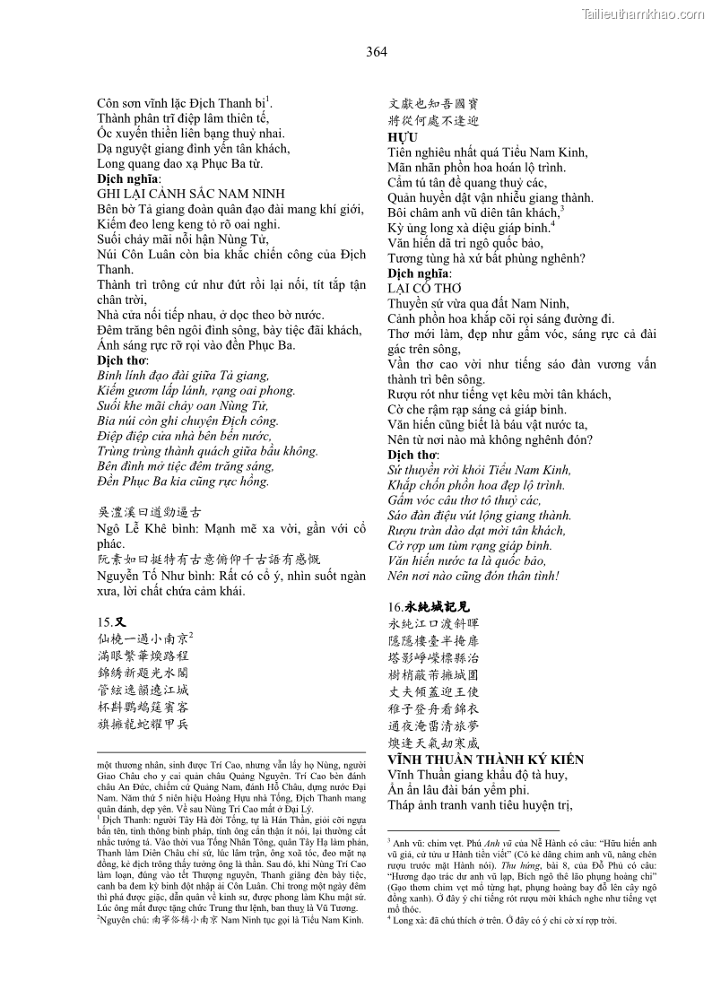 Luận án tiến sĩ ngữ văn Gia Định tam gia thi trong tiến trình văn học Hán Nôm Nam bộ - 31 Trang 364