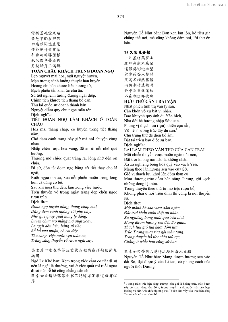 Luận án tiến sĩ ngữ văn Gia Định tam gia thi trong tiến trình văn học Hán Nôm Nam bộ - 32 Trang 373