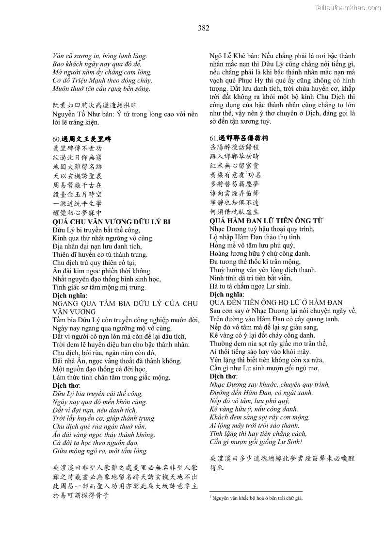 Luận án tiến sĩ ngữ văn Gia Định tam gia thi trong tiến trình văn học Hán Nôm Nam bộ - 32 Trang 382