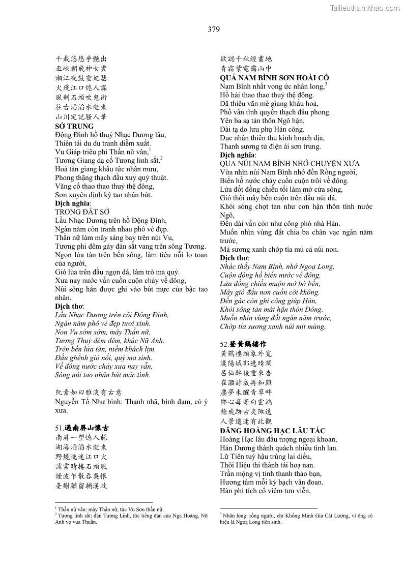 Luận án tiến sĩ ngữ văn Gia Định tam gia thi trong tiến trình văn học Hán Nôm Nam bộ - 32 Trang 379