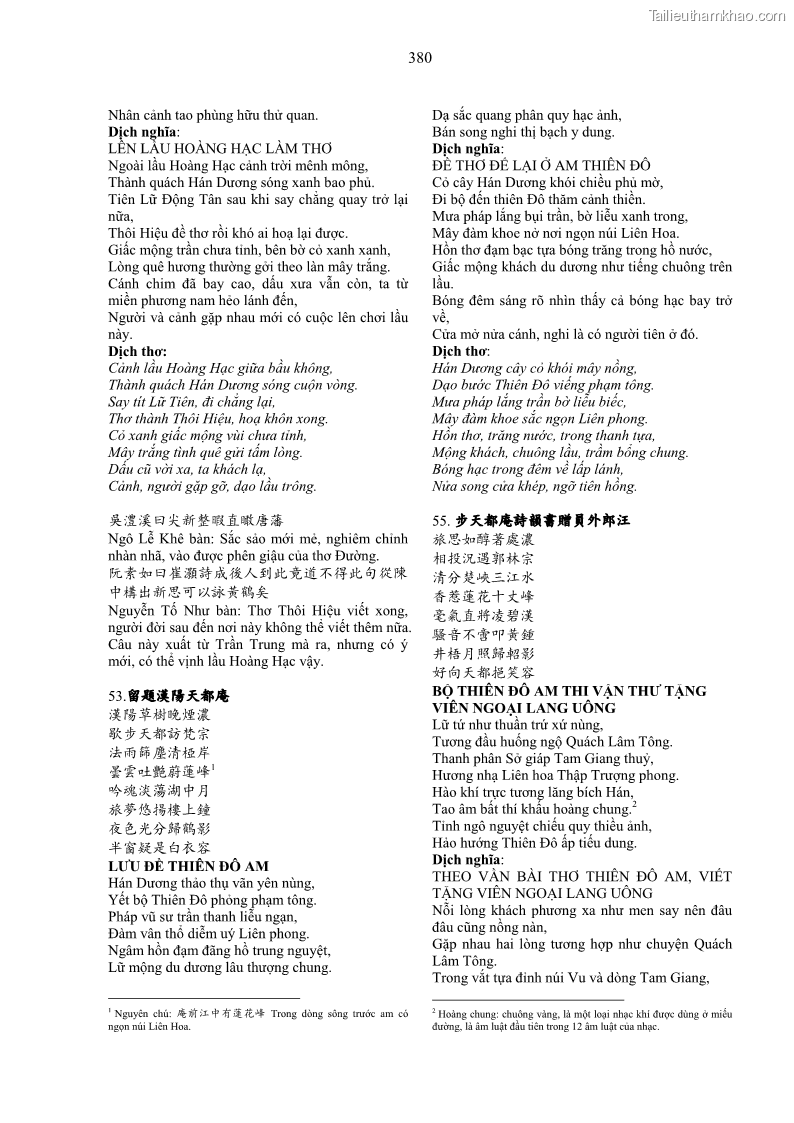 Luận án tiến sĩ ngữ văn Gia Định tam gia thi trong tiến trình văn học Hán Nôm Nam bộ - 32 Trang 380