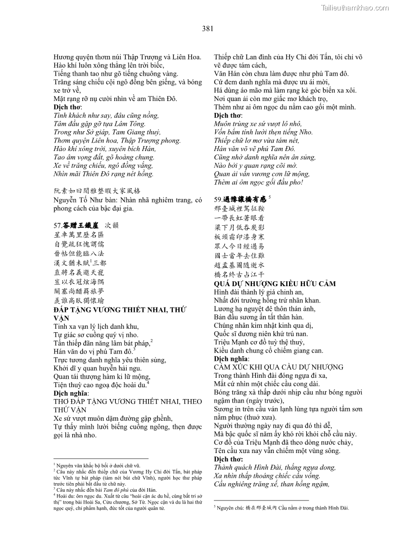 Luận án tiến sĩ ngữ văn Gia Định tam gia thi trong tiến trình văn học Hán Nôm Nam bộ - 32 Trang 381