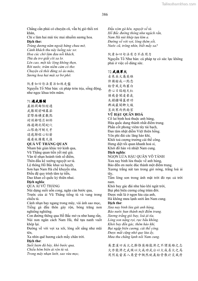 Luận án tiến sĩ ngữ văn Gia Định tam gia thi trong tiến trình văn học Hán Nôm Nam bộ - 33 Trang 386