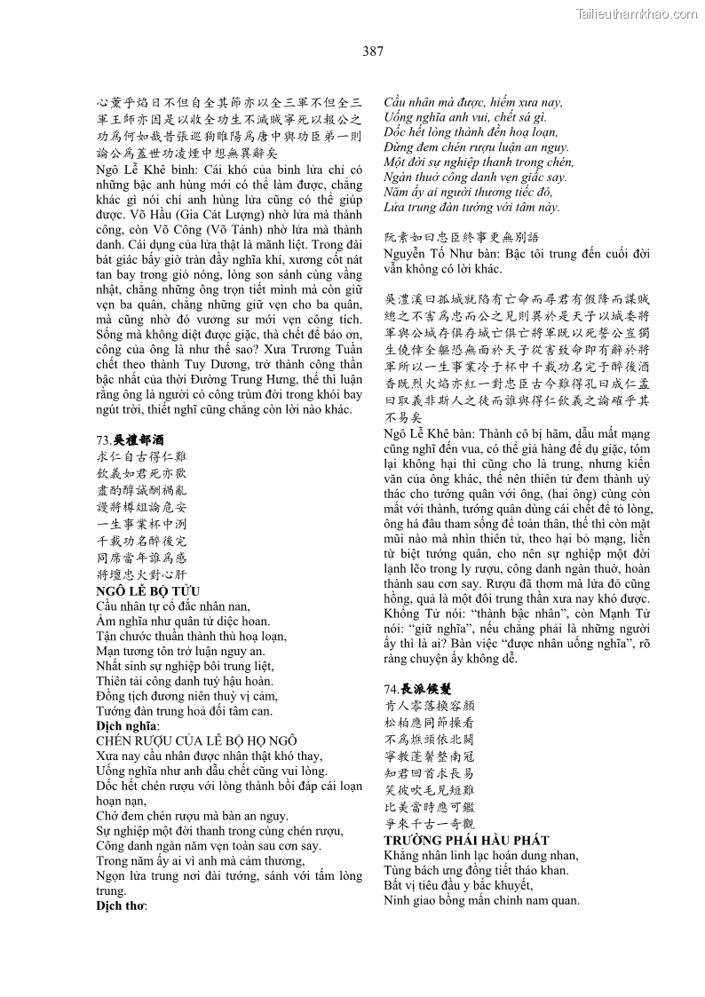 Luận án tiến sĩ ngữ văn Gia Định tam gia thi trong tiến trình văn học Hán Nôm Nam bộ - 33 Trang 387