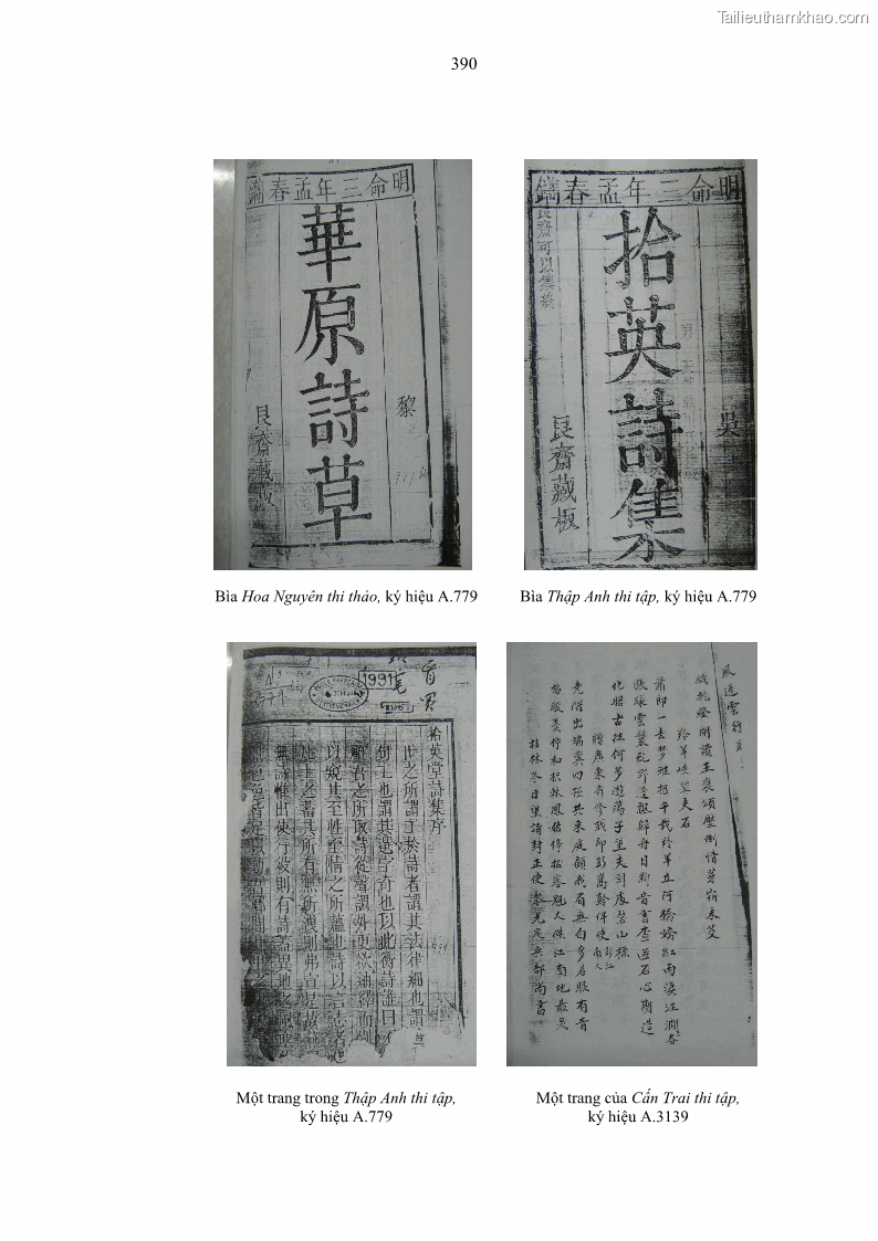 Luận án tiến sĩ ngữ văn Gia Định tam gia thi trong tiến trình văn học Hán Nôm Nam bộ - 33 Trang 390