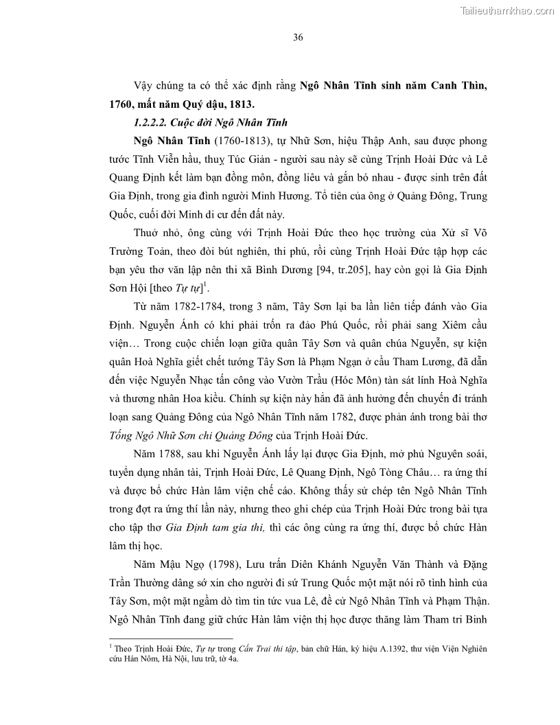 Luận án tiến sĩ ngữ văn Gia Định tam gia thi trong tiến trình văn học Hán Nôm Nam bộ - 4 Trang 38