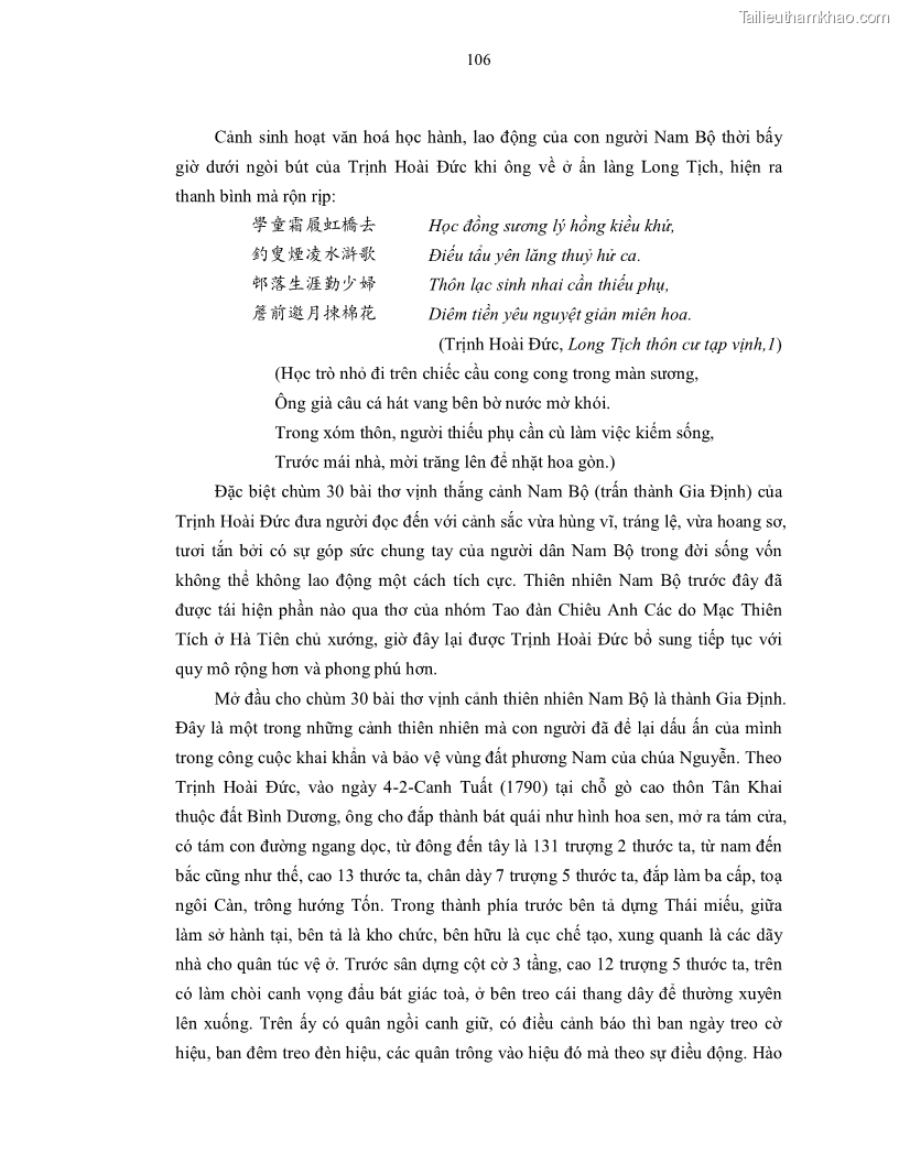 Luận án tiến sĩ ngữ văn Gia Định tam gia thi trong tiến trình văn học Hán Nôm Nam bộ - 9 Trang 108