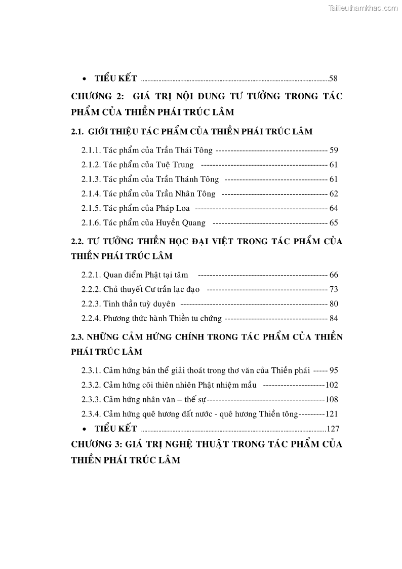 Luận án tiến sĩ ngữ văn Giá trị văn học trong tác phẩm của Thiền phái Trúc Lâm - 1 Trang 7