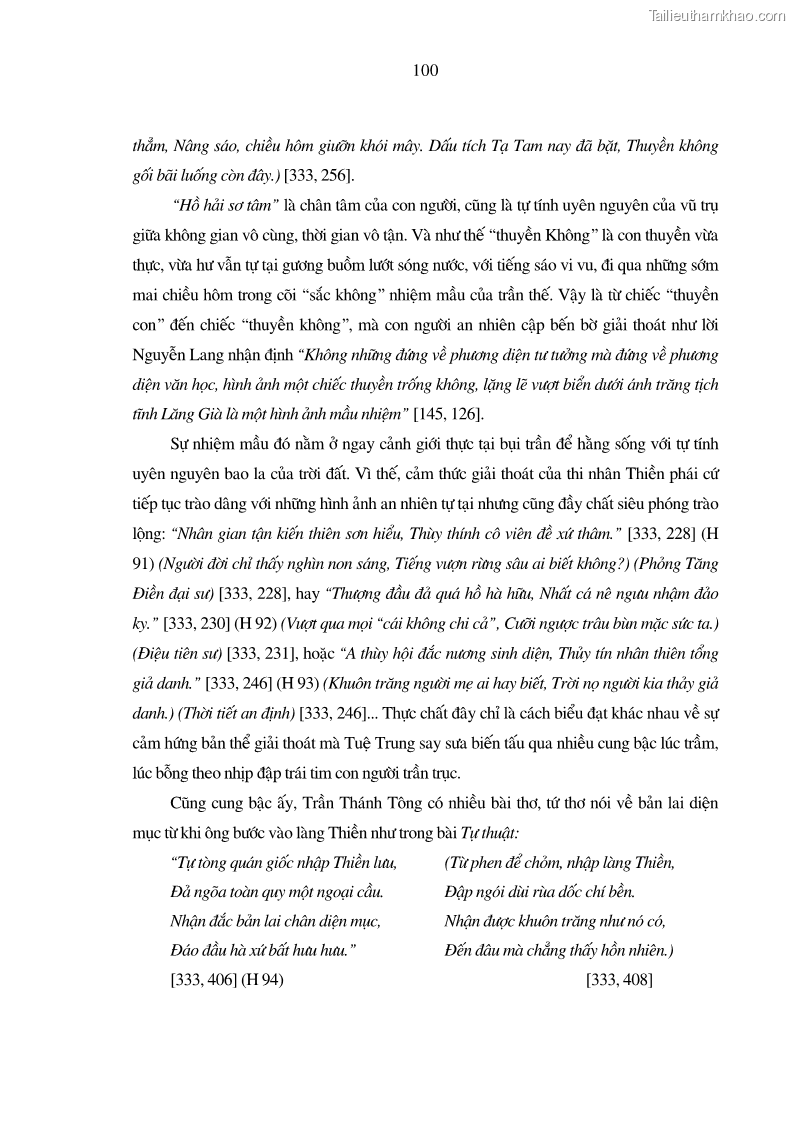 Luận án tiến sĩ ngữ văn Giá trị văn học trong tác phẩm của Thiền phái Trúc Lâm - 10 Trang 109