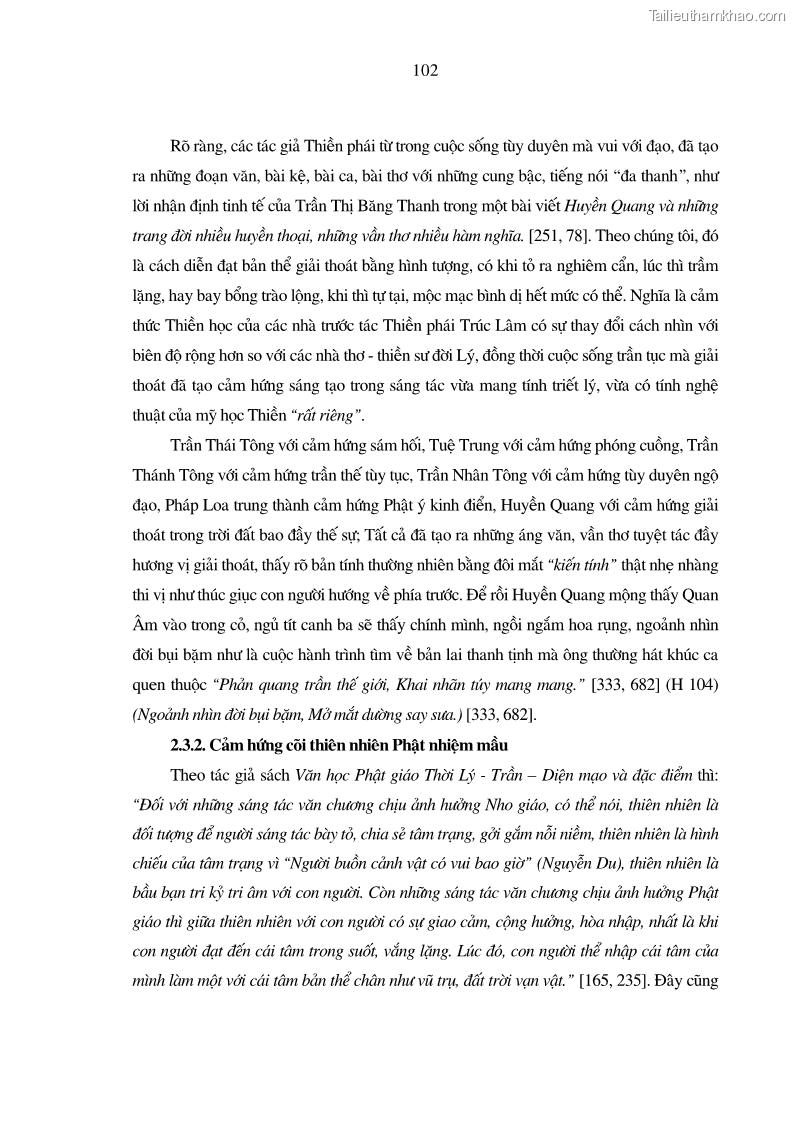 Luận án tiến sĩ ngữ văn Giá trị văn học trong tác phẩm của Thiền phái Trúc Lâm - 10 Trang 111