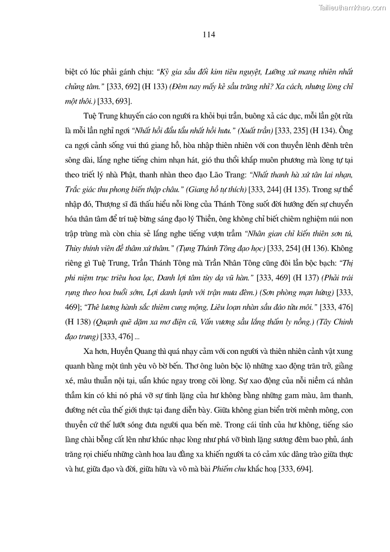 Luận án tiến sĩ ngữ văn Giá trị văn học trong tác phẩm của Thiền phái Trúc Lâm - 11 Trang 123