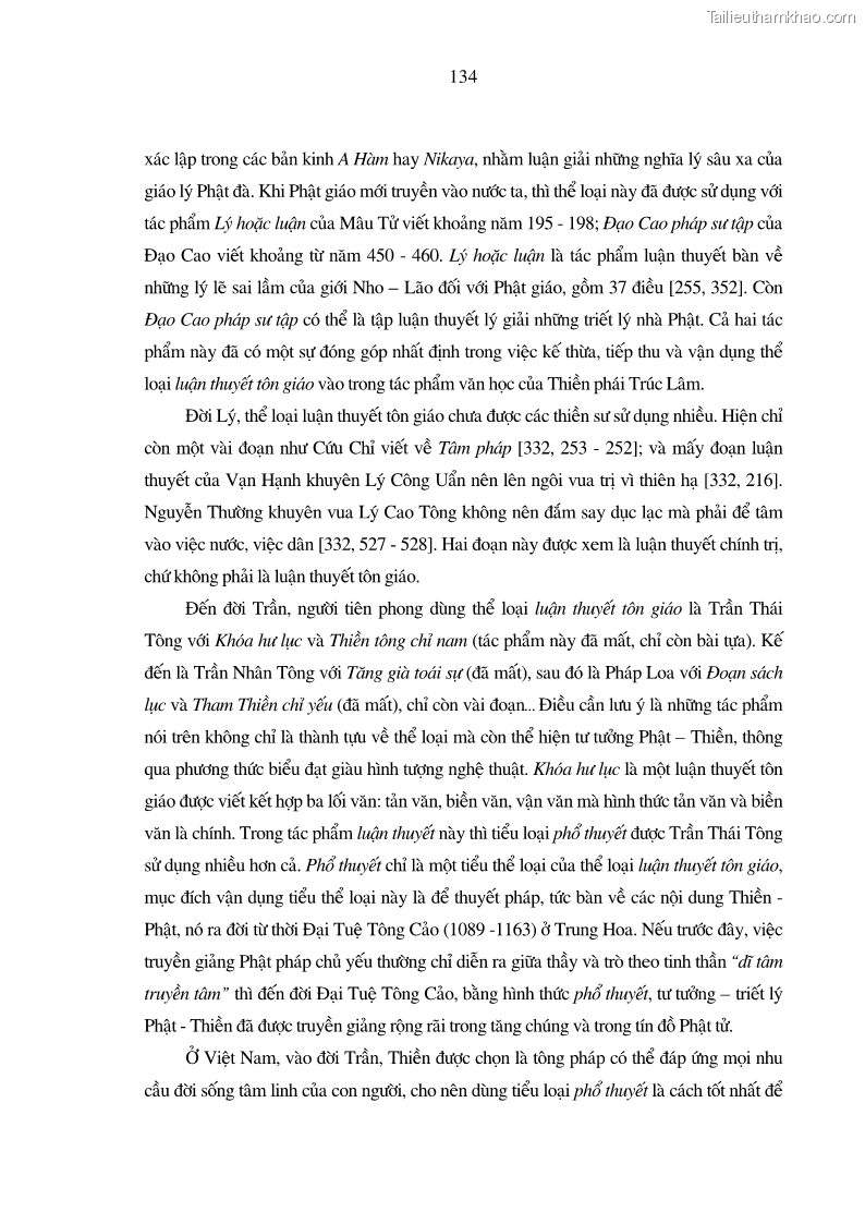 Luận án tiến sĩ ngữ văn Giá trị văn học trong tác phẩm của Thiền phái Trúc Lâm - 12 Trang 143