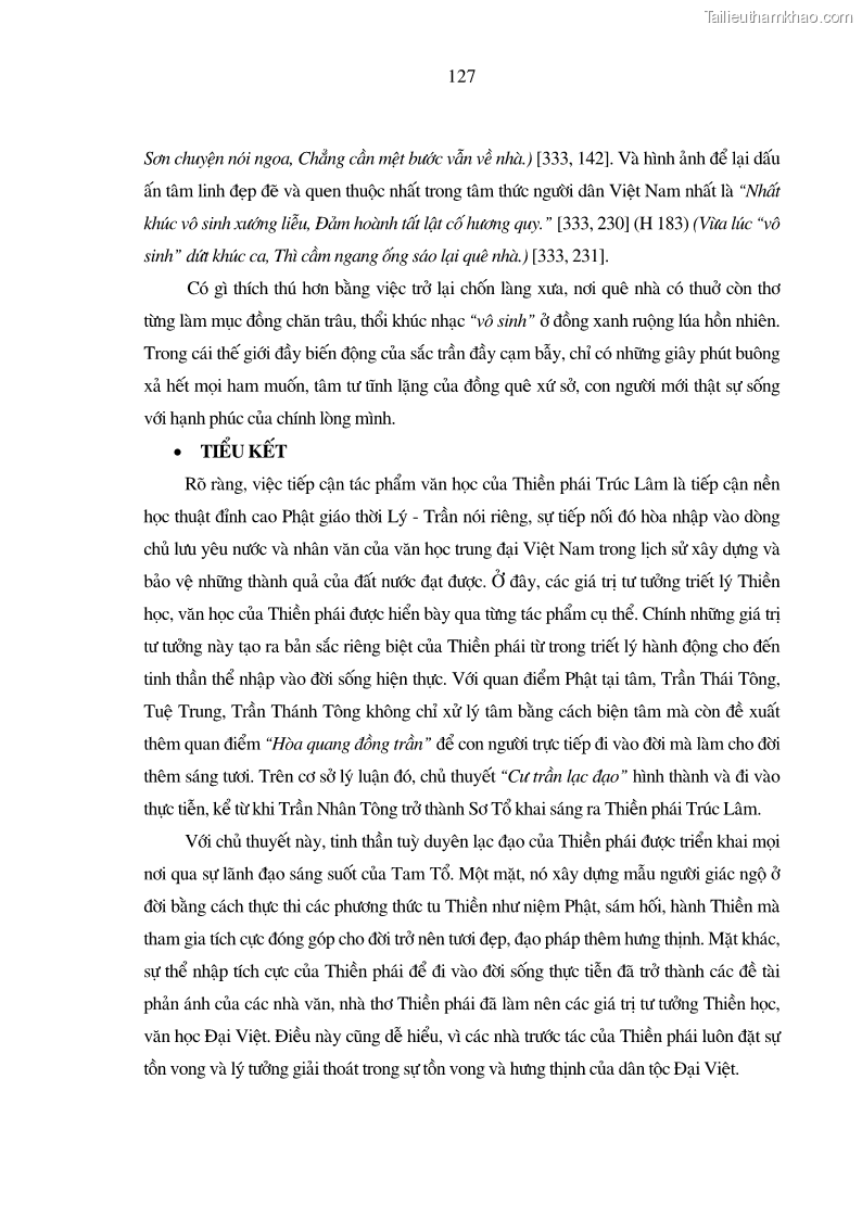 Luận án tiến sĩ ngữ văn Giá trị văn học trong tác phẩm của Thiền phái Trúc Lâm - 12 Trang 136