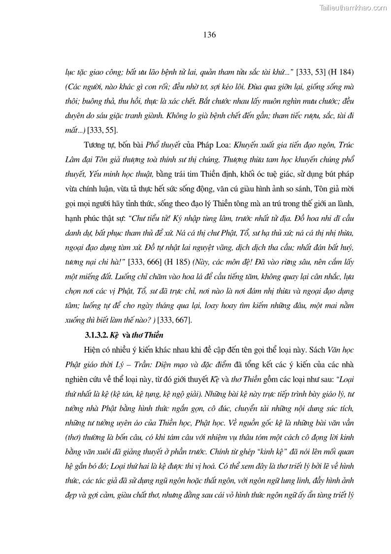 Luận án tiến sĩ ngữ văn Giá trị văn học trong tác phẩm của Thiền phái Trúc Lâm - 13 Trang 145