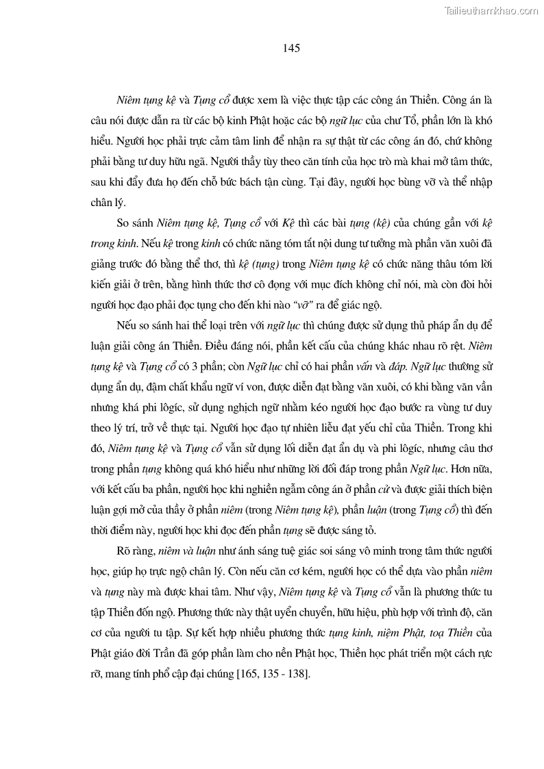 Luận án tiến sĩ ngữ văn Giá trị văn học trong tác phẩm của Thiền phái Trúc Lâm - 13 Trang 154