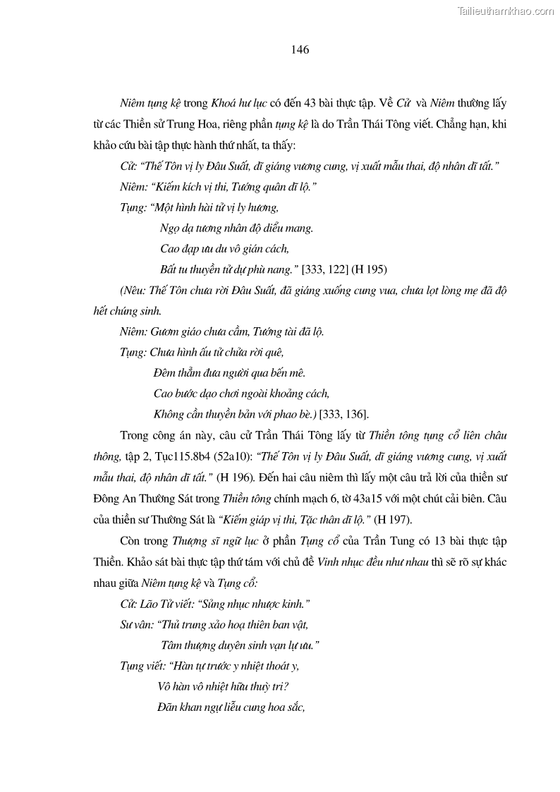 Luận án tiến sĩ ngữ văn Giá trị văn học trong tác phẩm của Thiền phái Trúc Lâm - 13 Trang 155