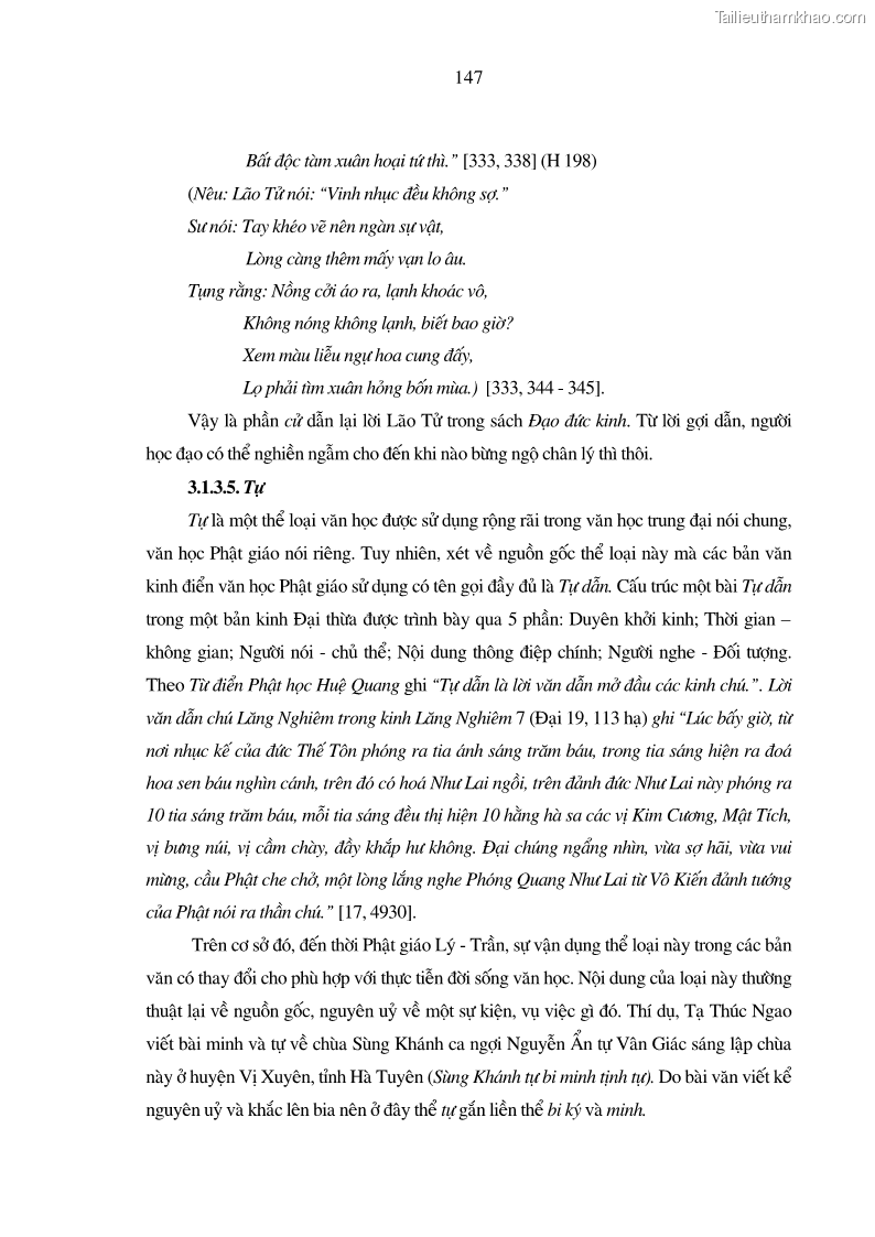 Luận án tiến sĩ ngữ văn Giá trị văn học trong tác phẩm của Thiền phái Trúc Lâm - 13 Trang 156