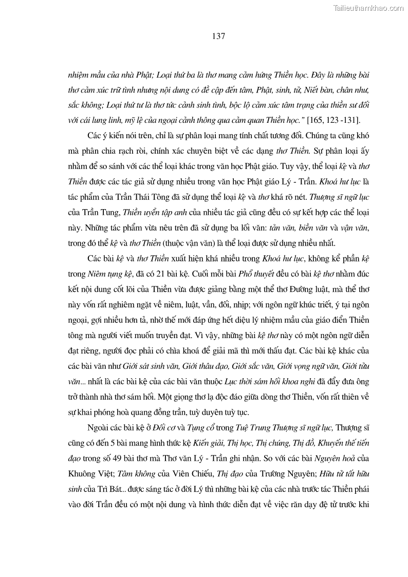 Luận án tiến sĩ ngữ văn Giá trị văn học trong tác phẩm của Thiền phái Trúc Lâm - 13 Trang 146