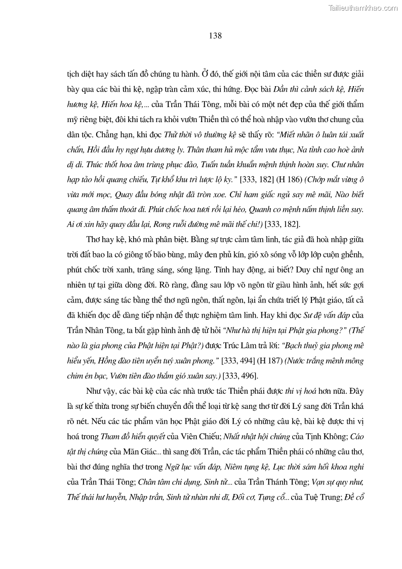 Luận án tiến sĩ ngữ văn Giá trị văn học trong tác phẩm của Thiền phái Trúc Lâm - 13 Trang 147