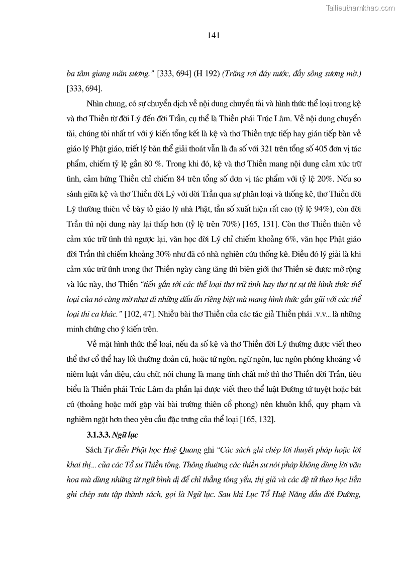 Luận án tiến sĩ ngữ văn Giá trị văn học trong tác phẩm của Thiền phái Trúc Lâm - 13 Trang 150