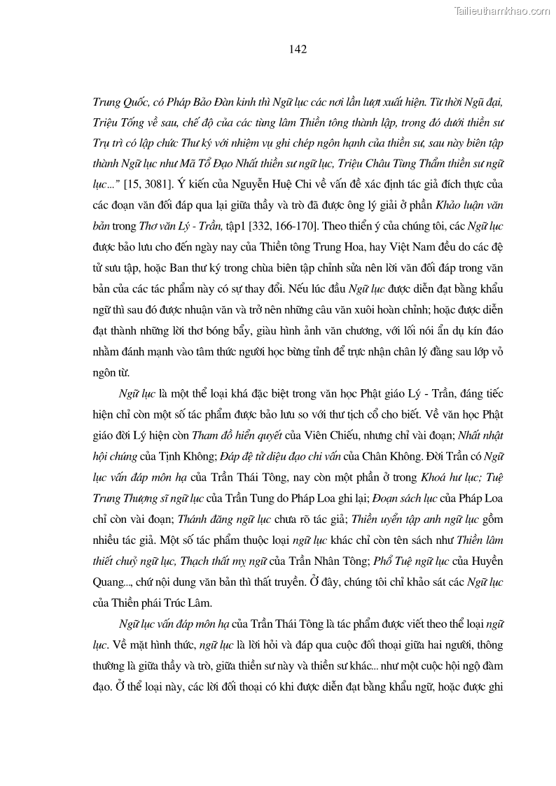 Luận án tiến sĩ ngữ văn Giá trị văn học trong tác phẩm của Thiền phái Trúc Lâm - 13 Trang 151
