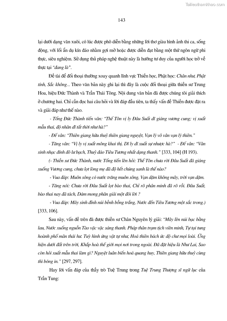 Luận án tiến sĩ ngữ văn Giá trị văn học trong tác phẩm của Thiền phái Trúc Lâm - 13 Trang 152