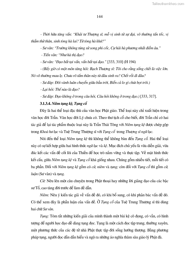 Luận án tiến sĩ ngữ văn Giá trị văn học trong tác phẩm của Thiền phái Trúc Lâm - 13 Trang 153
