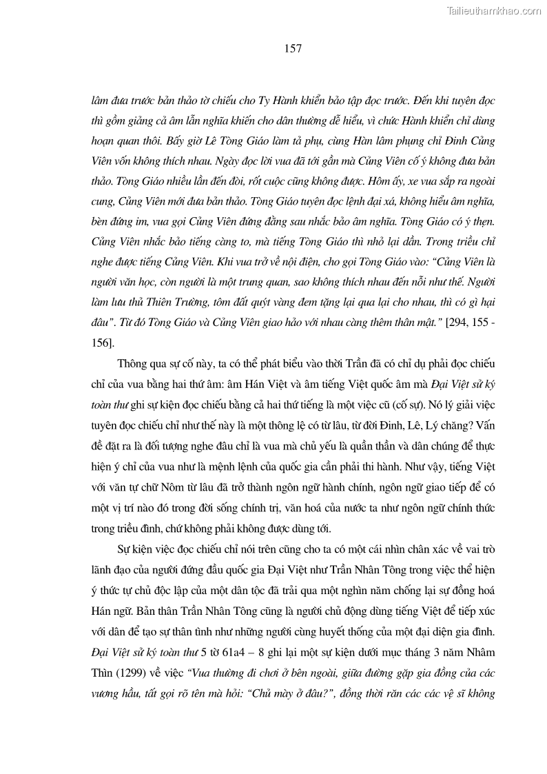 Luận án tiến sĩ ngữ văn Giá trị văn học trong tác phẩm của Thiền phái Trúc Lâm - 14 Trang 166