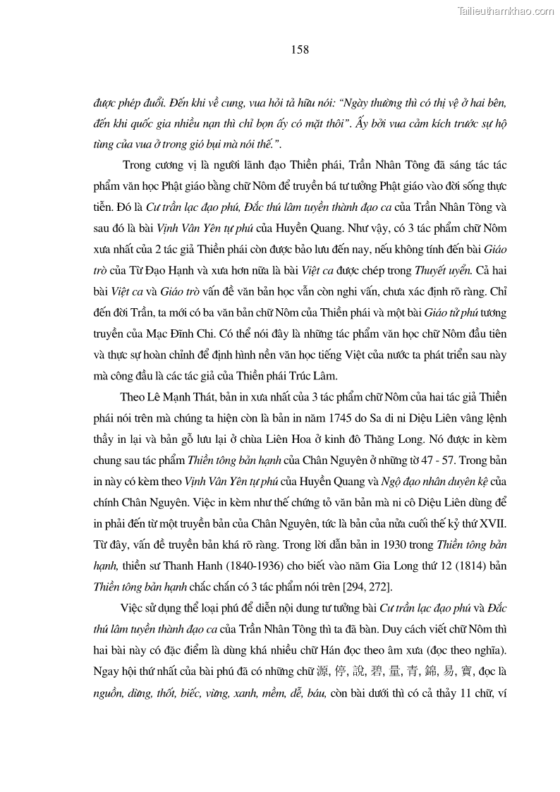 Luận án tiến sĩ ngữ văn Giá trị văn học trong tác phẩm của Thiền phái Trúc Lâm - 14 Trang 167
