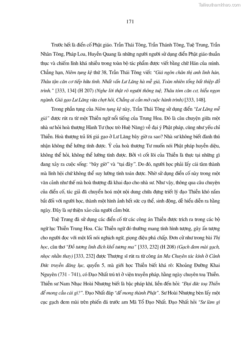 Luận án tiến sĩ ngữ văn Giá trị văn học trong tác phẩm của Thiền phái Trúc Lâm - 15 Trang 180