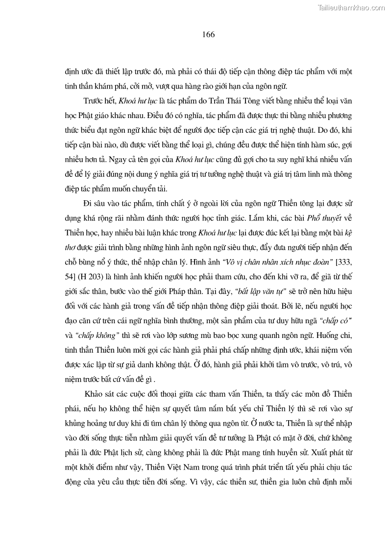 Luận án tiến sĩ ngữ văn Giá trị văn học trong tác phẩm của Thiền phái Trúc Lâm - 15 Trang 175