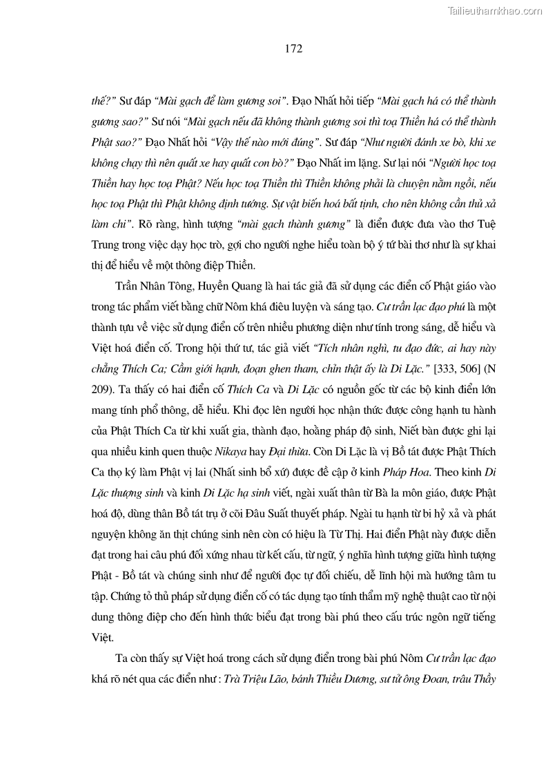 Luận án tiến sĩ ngữ văn Giá trị văn học trong tác phẩm của Thiền phái Trúc Lâm - 16 Trang 181