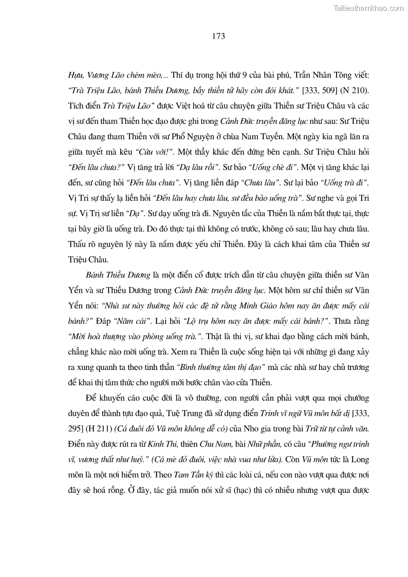 Luận án tiến sĩ ngữ văn Giá trị văn học trong tác phẩm của Thiền phái Trúc Lâm - 16 Trang 182