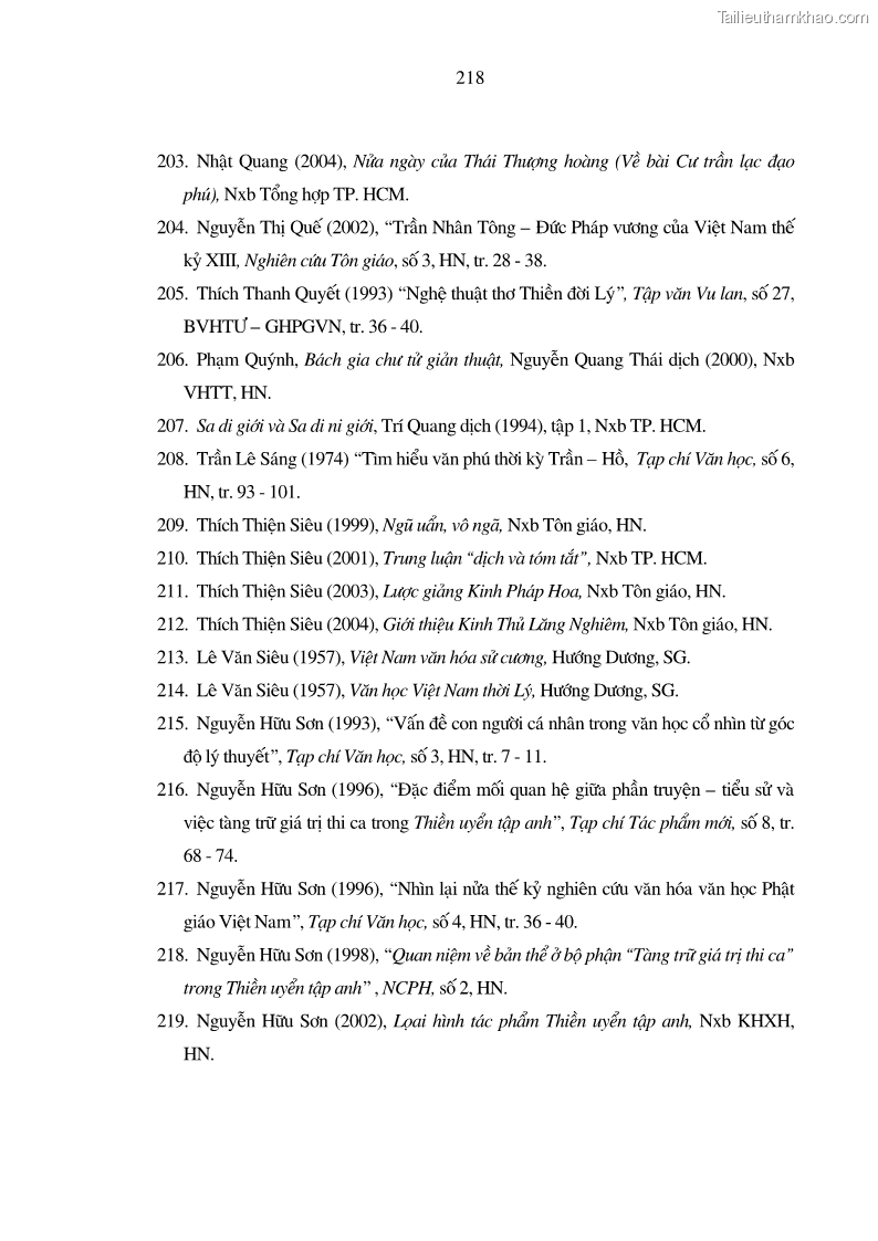 Luận án tiến sĩ ngữ văn Giá trị văn học trong tác phẩm của Thiền phái Trúc Lâm - 19 Trang 227