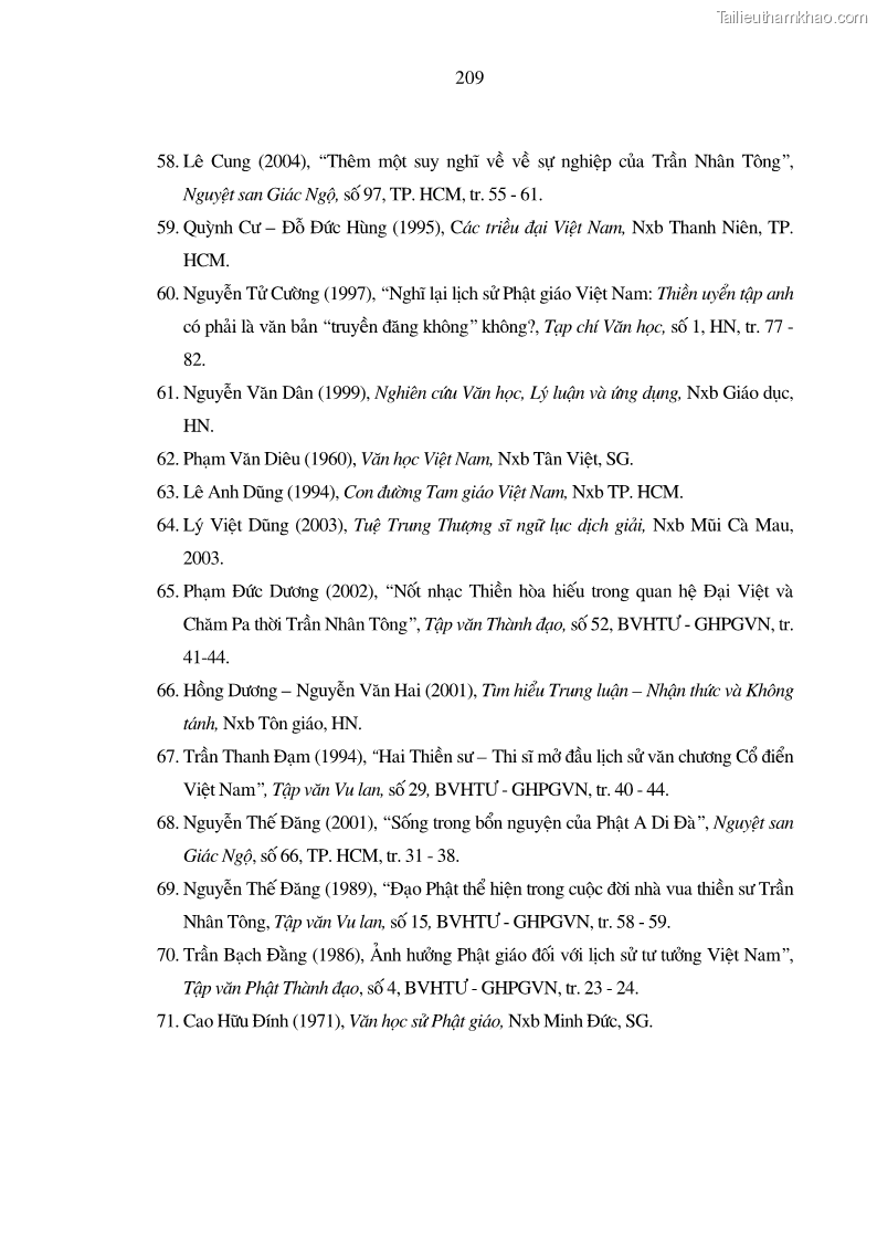 Luận án tiến sĩ ngữ văn Giá trị văn học trong tác phẩm của Thiền phái Trúc Lâm - 19 Trang 218