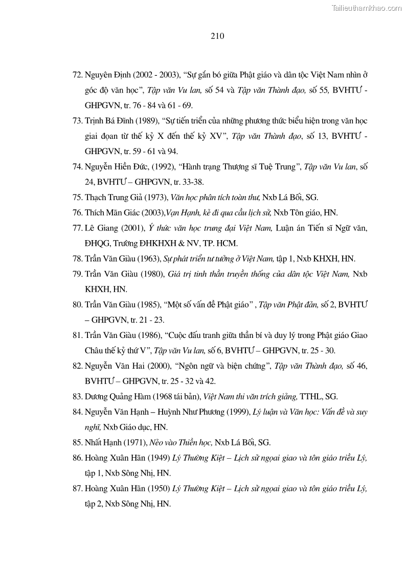 Luận án tiến sĩ ngữ văn Giá trị văn học trong tác phẩm của Thiền phái Trúc Lâm - 19 Trang 219