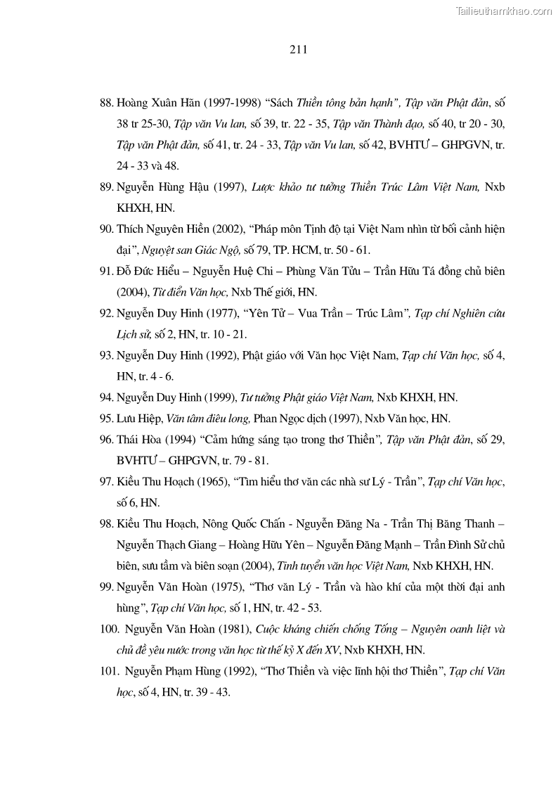Luận án tiến sĩ ngữ văn Giá trị văn học trong tác phẩm của Thiền phái Trúc Lâm - 19 Trang 220