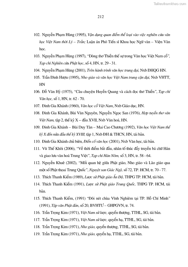 Luận án tiến sĩ ngữ văn Giá trị văn học trong tác phẩm của Thiền phái Trúc Lâm - 19 Trang 221