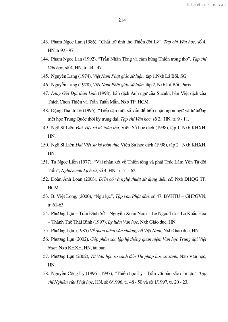 Luận án tiến sĩ ngữ văn Giá trị văn học trong tác phẩm của Thiền phái Trúc Lâm - 19 Trang 223