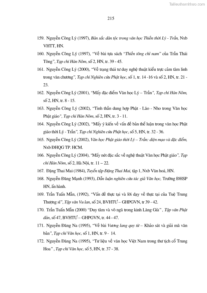 Luận án tiến sĩ ngữ văn Giá trị văn học trong tác phẩm của Thiền phái Trúc Lâm - 19 Trang 224