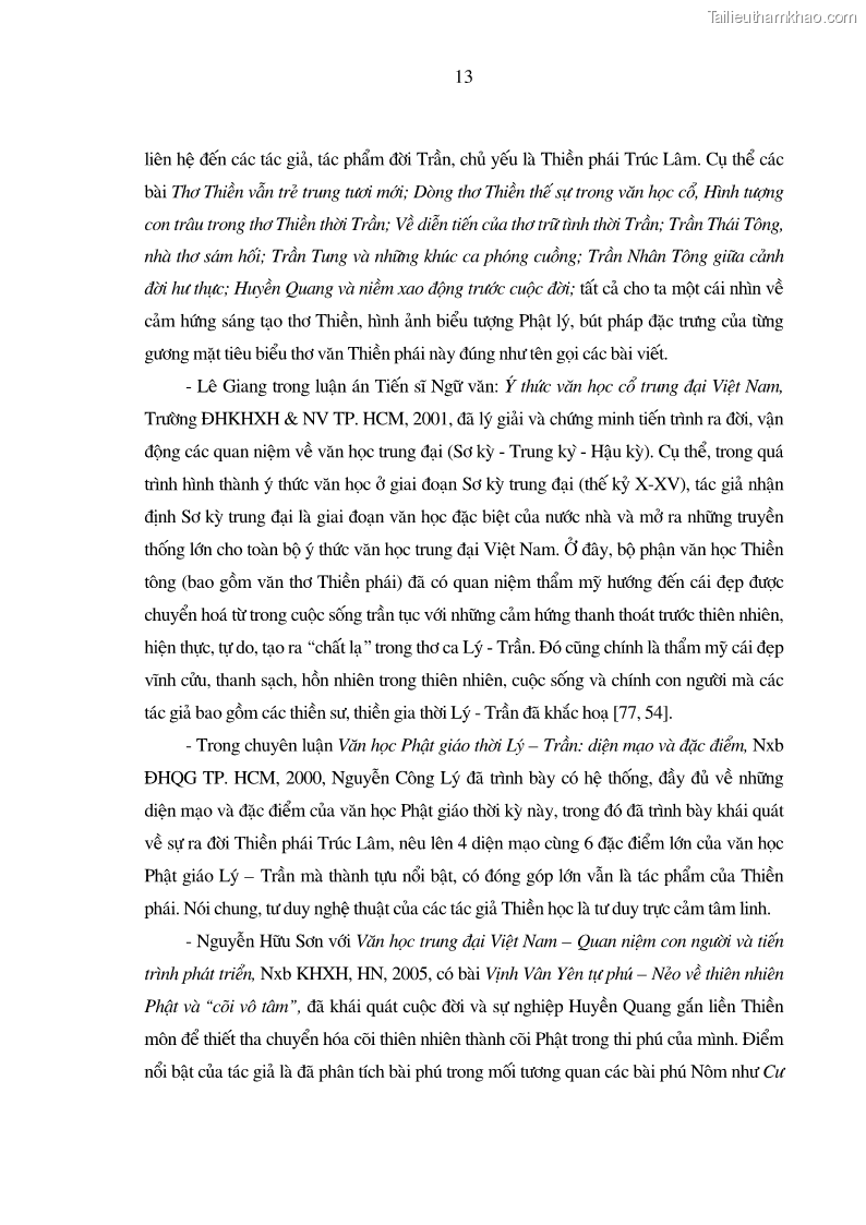 Luận án tiến sĩ ngữ văn Giá trị văn học trong tác phẩm của Thiền phái Trúc Lâm - 2 Trang 22