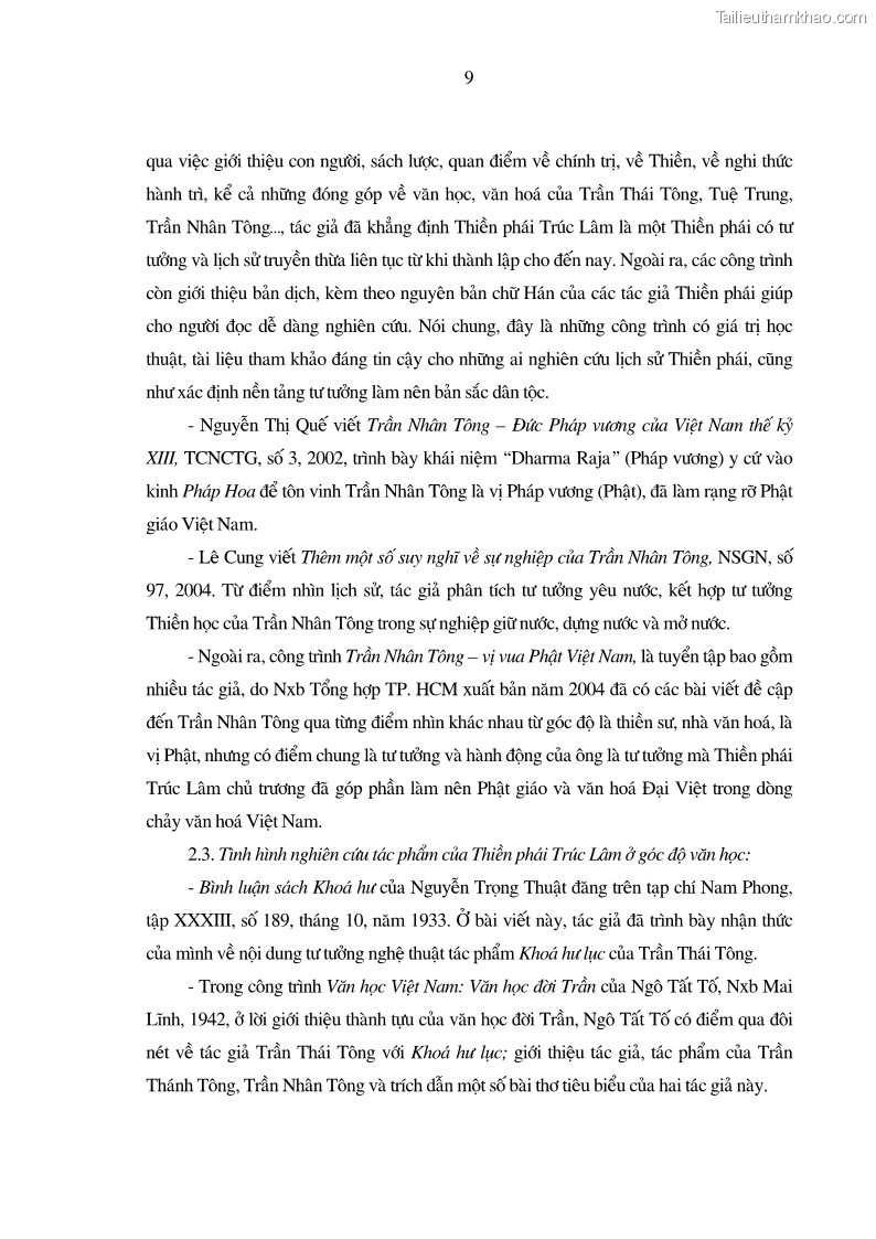 Luận án tiến sĩ ngữ văn Giá trị văn học trong tác phẩm của Thiền phái Trúc Lâm - 2 Trang 18